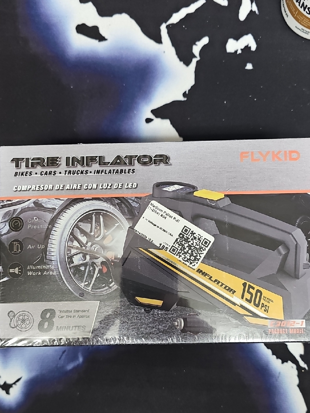 Portable Tire Pump w/ LED Light – Cars, Bikes, Sports Balls & More